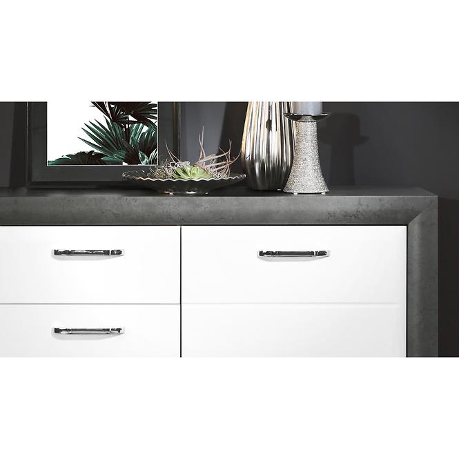 Schrank Lenox 103cm Weiß/Beton