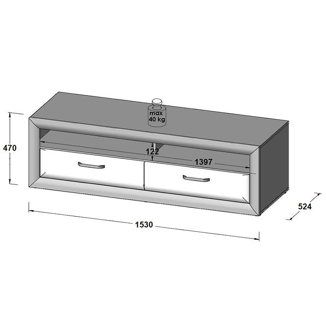 Tv Tisch Lenox 153cm Weiß/Bet