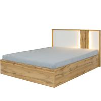 Bett Wood 160cm Weiß/Eiche Wotan