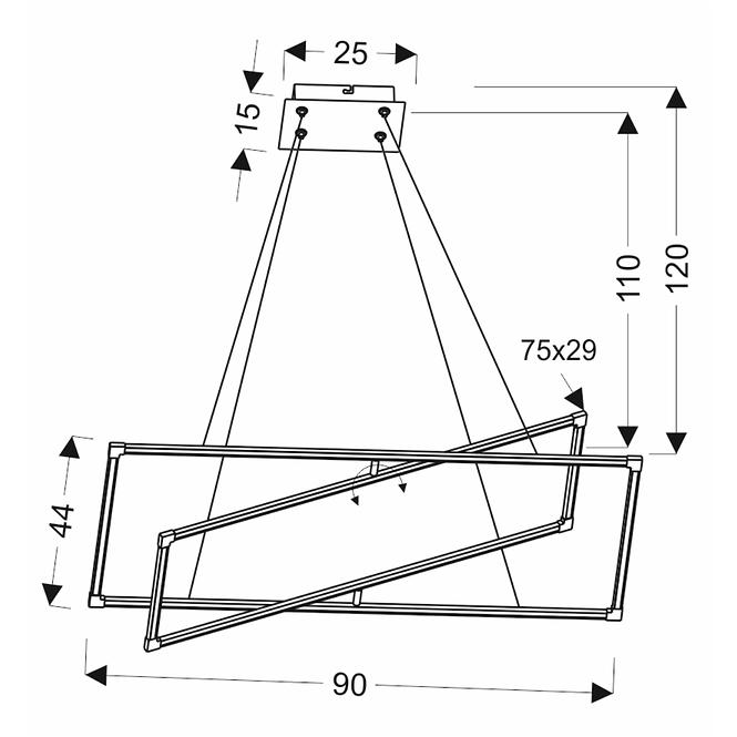 Leuchte A0033-321 Kseros  90x44 45W LED chrom 4000K