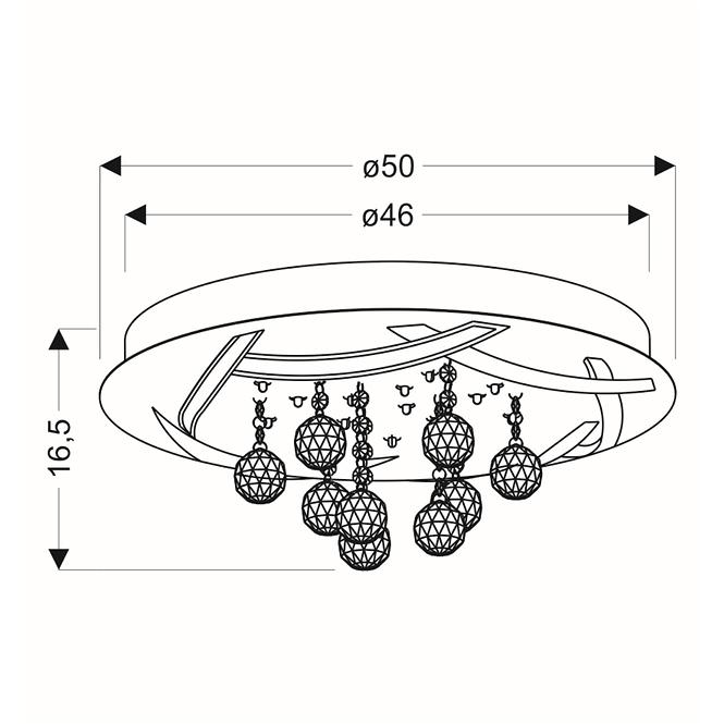 Leuchte A0016-160 Korfu 50 30W LED chrom 4000K