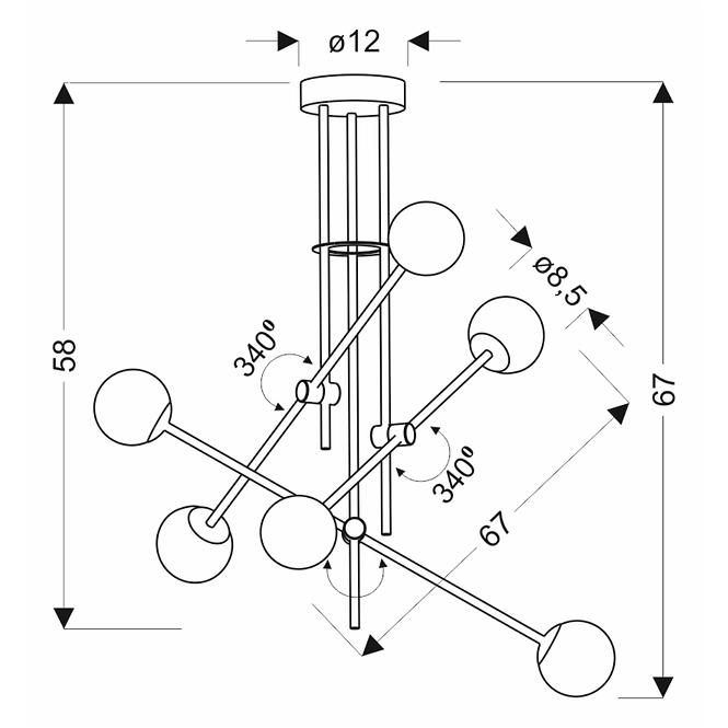 Leuchte A0032-360 Paksos  6 X Max 5W G9