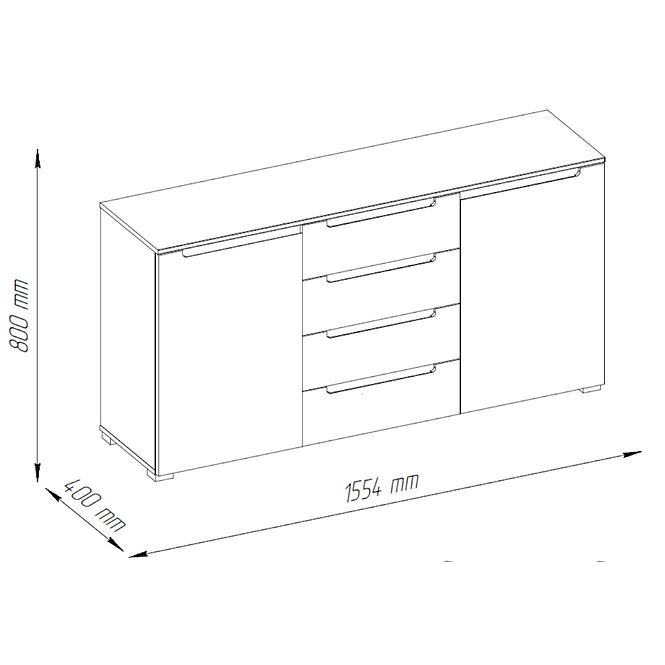 Kommode Hill 95cm Weiß