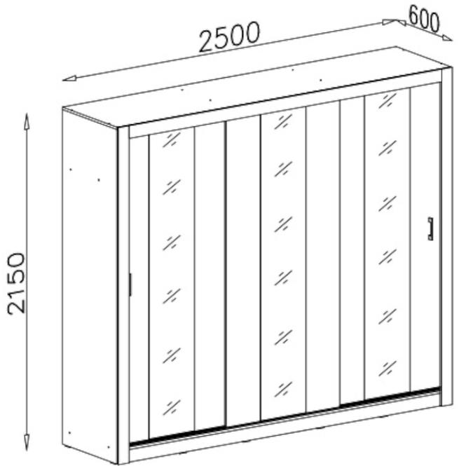 Schrank Duca 250cm Weiß