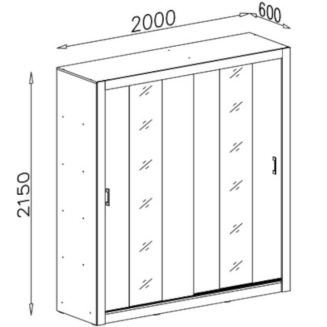 Schrank Duca 200cm Weiß