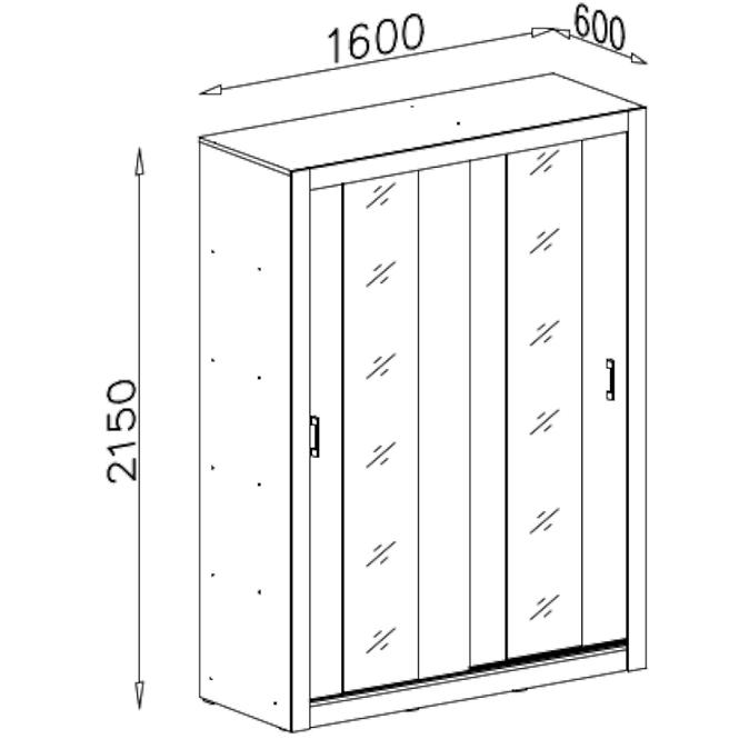 Schrank Duca 160cm Weiß