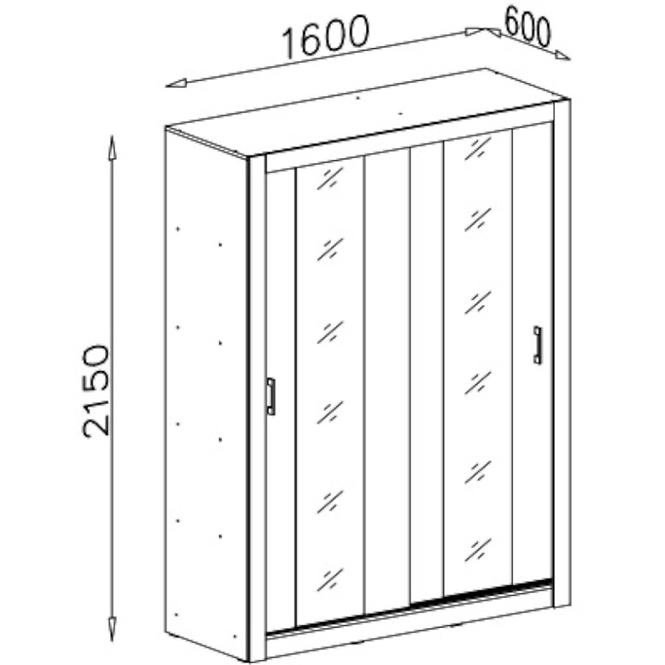 Schrank Duca 160cm Eiche Sonoma