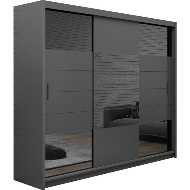 Schrank Aruba-2 250cm Grafit/Spiegel