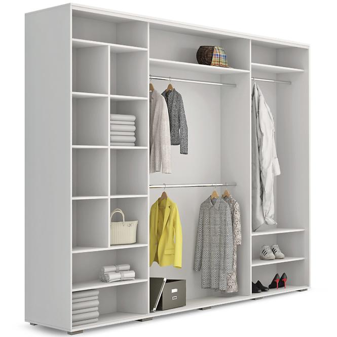 Schrank Aniela 278cm Spiegel Weiß