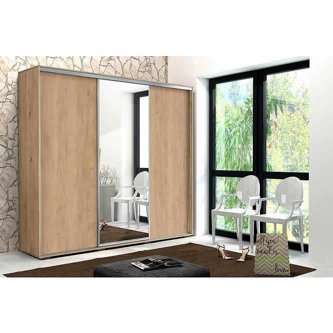 Schrank Aniela 278cm Spiegel Kraft/Golden