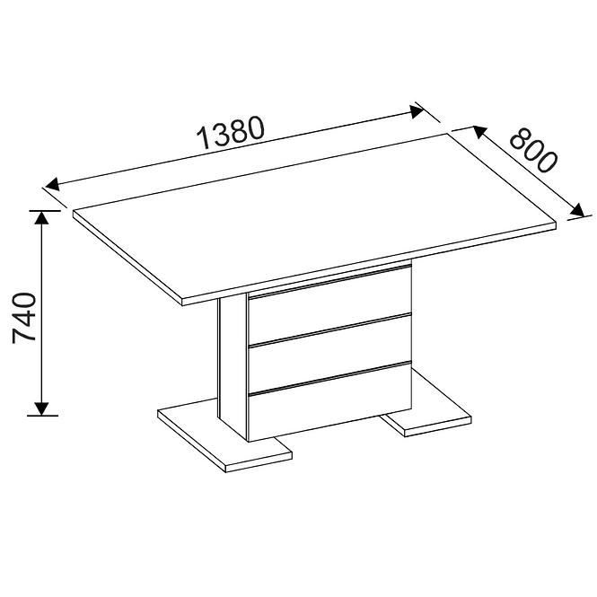 Tisch Artis 138x80 Eiche Artisan