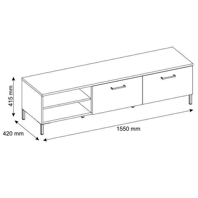 Tv Tisch Lucas 155cm Eiche Artisan/Schwarz