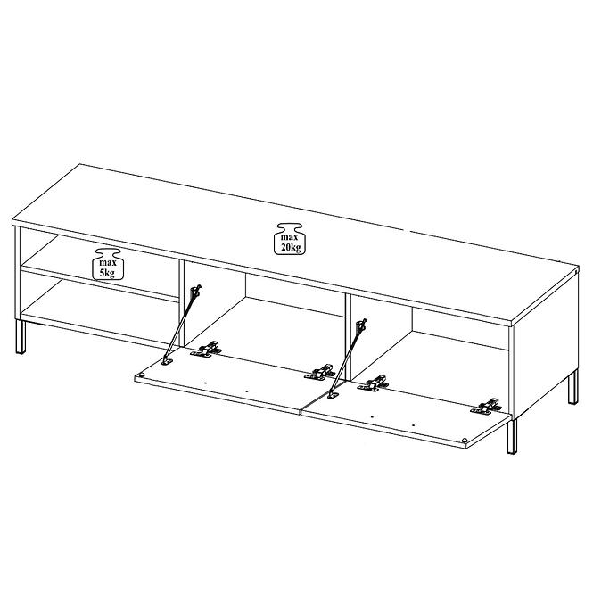 Tv Tisch Lucas 155cm Eiche Artisan/Schwarz