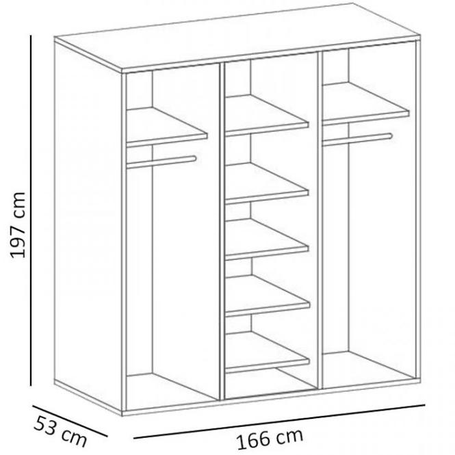 Schrank Montana 166cm Eiche, S3D