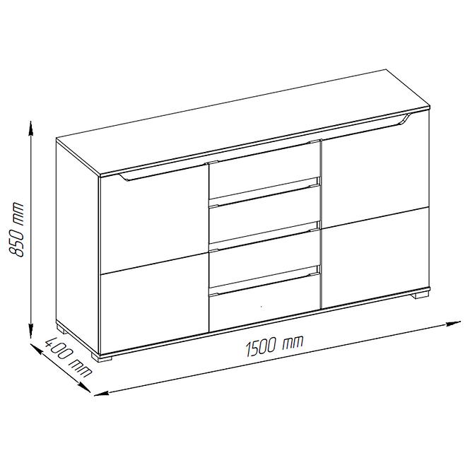 Kommode 120cm Eiche Sonoma