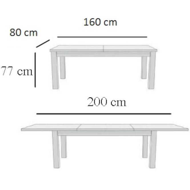 Tisch 160x80+40 Eiche Lefkas