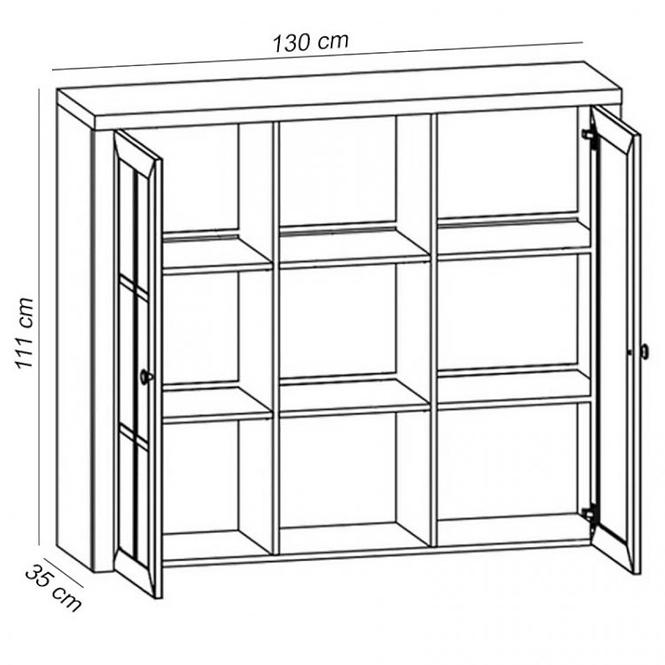 Vitrine Prowansja 130cm Grey, W2D