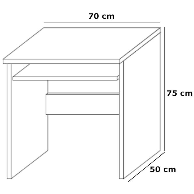 Schreibtisch Leo I 70cm Weiß