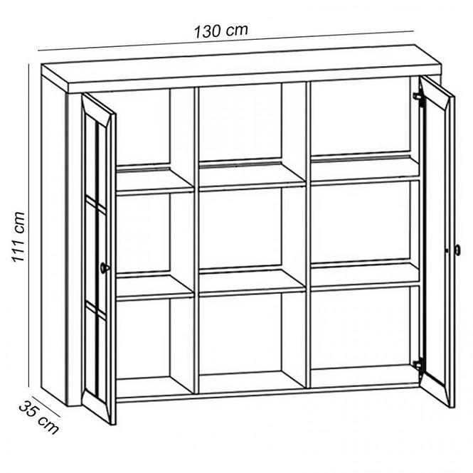 Vitrine Prowansja 130cm Green, W2D