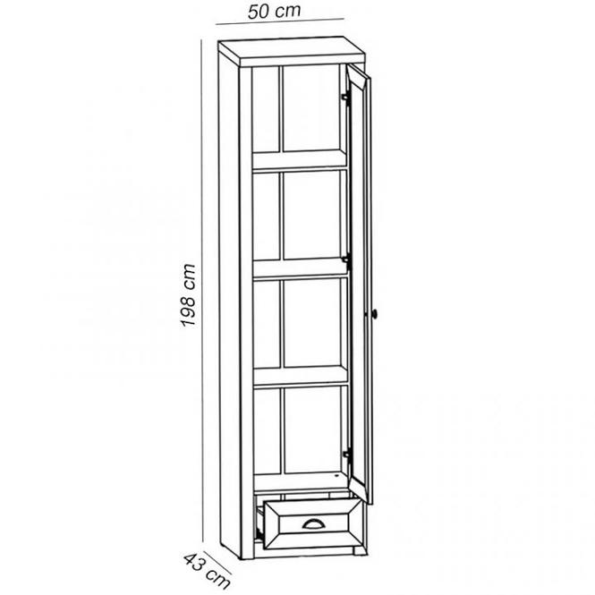 Vitrine Prowansja 50cm Green, W1S