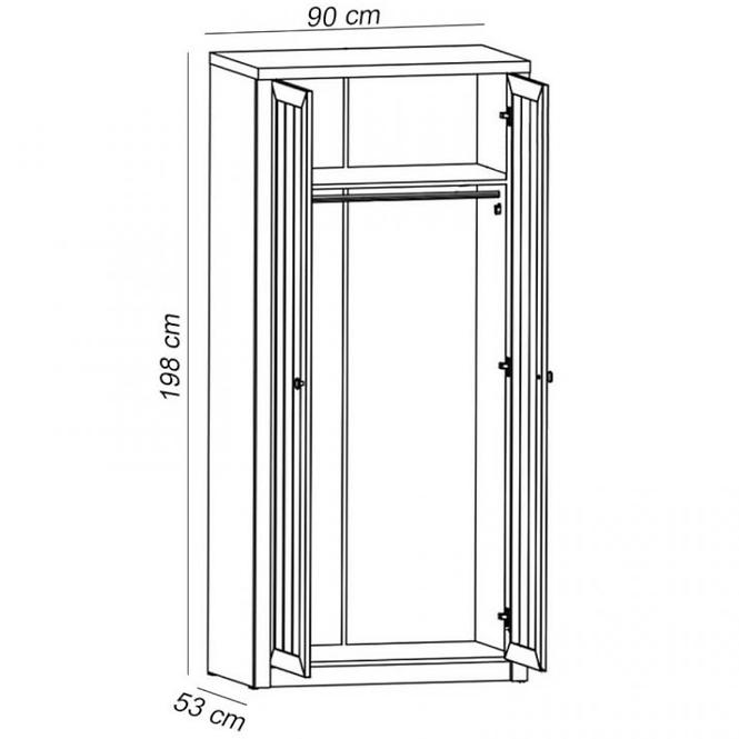 Schrank Prowansja 90cm Grey, S2D