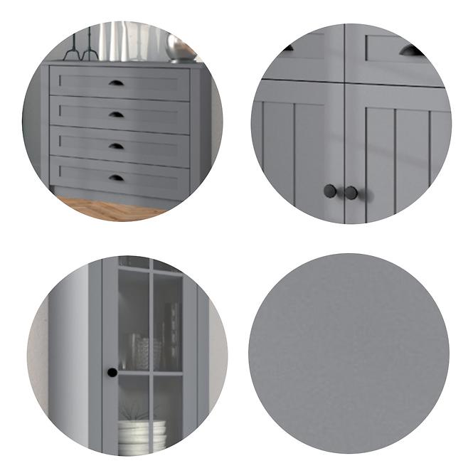 Schrank Prowansja 62cm Grey, S1D2S