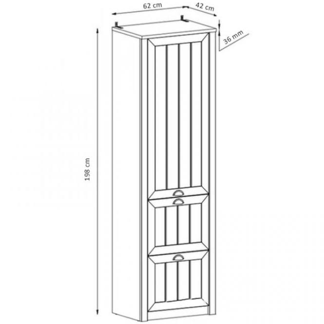 Schrank Prowansja 62cm Green, S1D2S