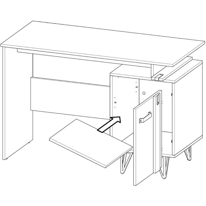 Schreibtisch Lofter 80cm Eiche Wotan/Beton Mill