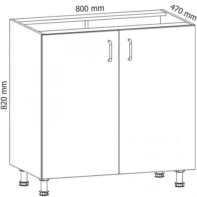 Küchenzeile Linea D80 Grau