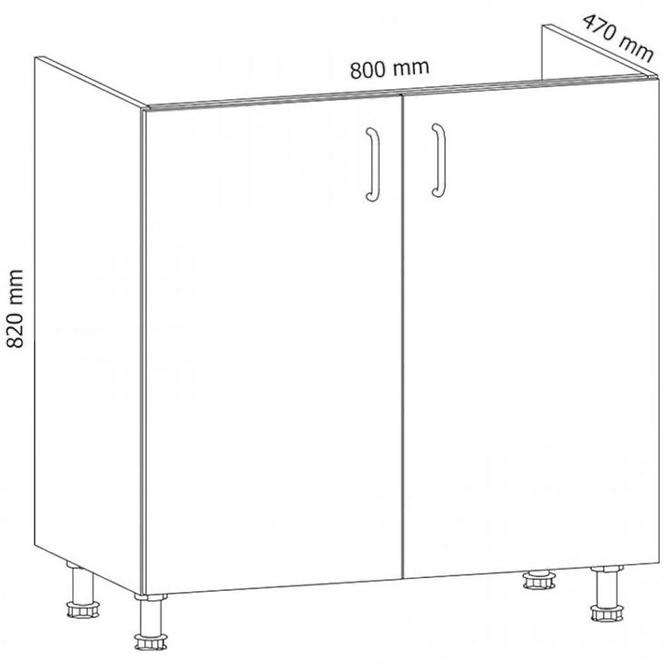 Küchenzeile Linea D80z Grau