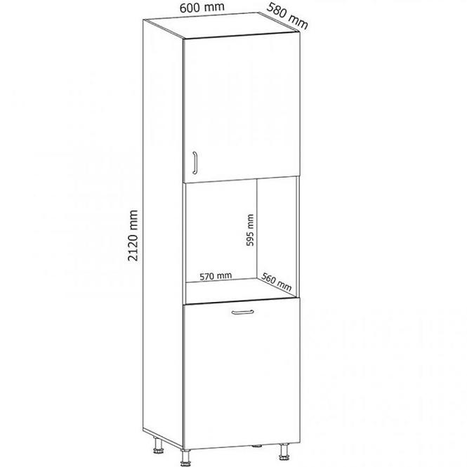 Küchenzeile Linea D60p Grau