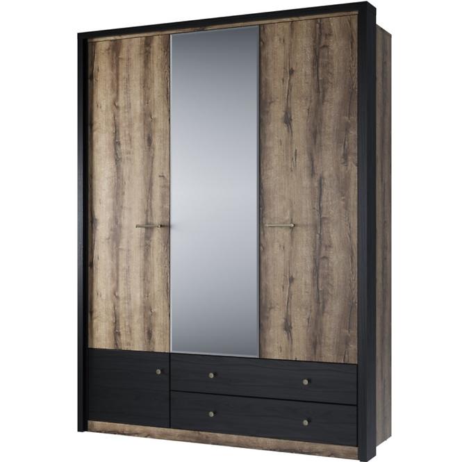 Schrank Jagger 160cm Eiche Monastery/Schwarz