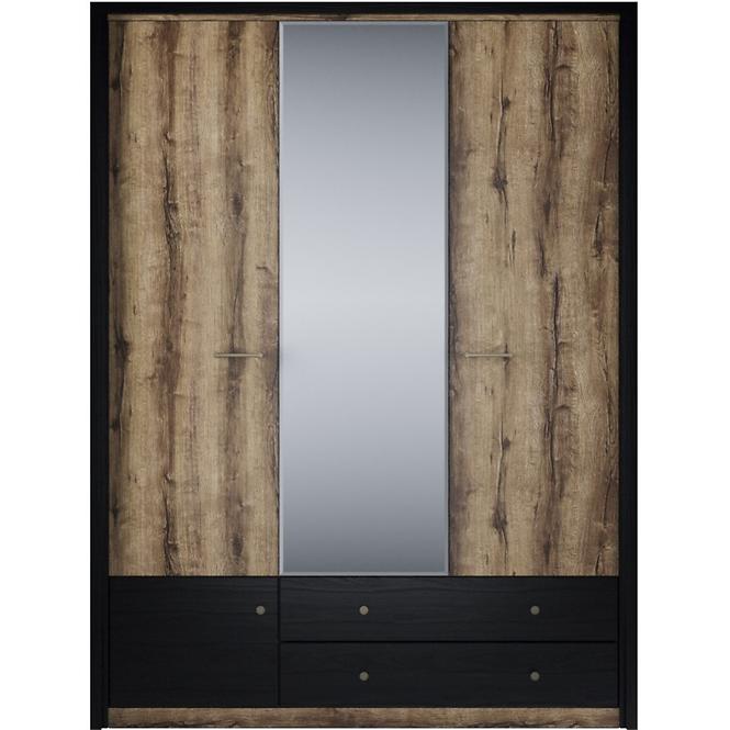 Schrank Jagger 160cm Eiche Monastery/Schwarz