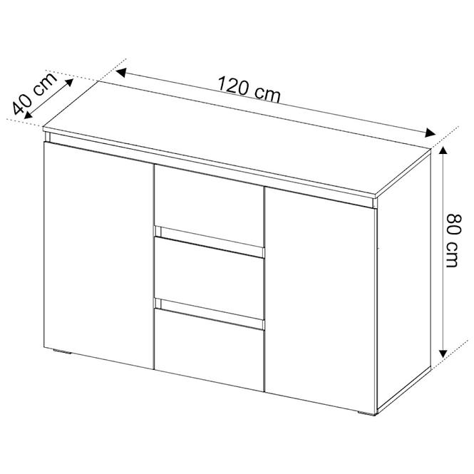 Komoda Luiza 120cm Eiche Wotan