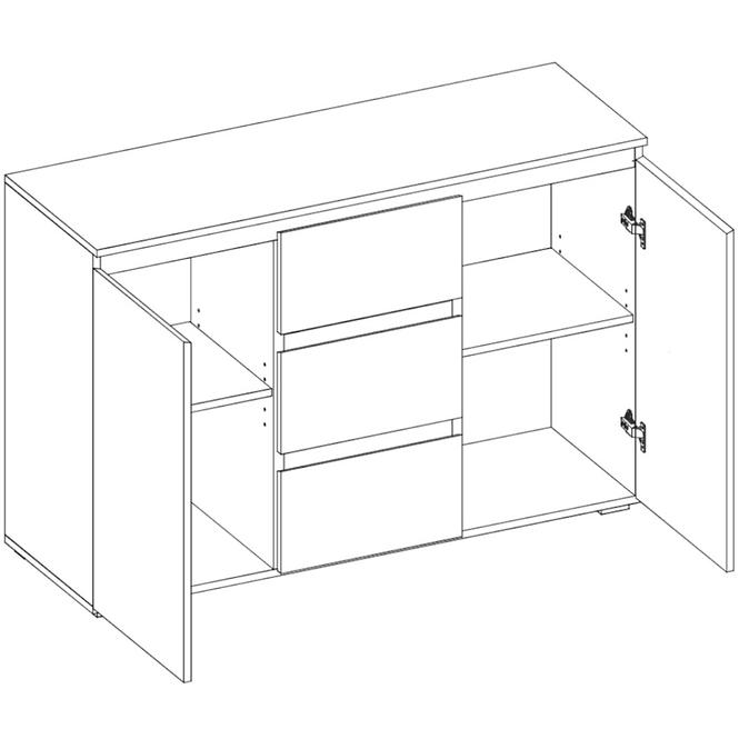 Komoda Luiza 120cm Eiche Wotan