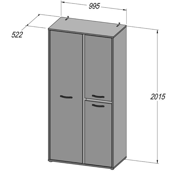 Schrank Canmore 100cm Beton/Weiß