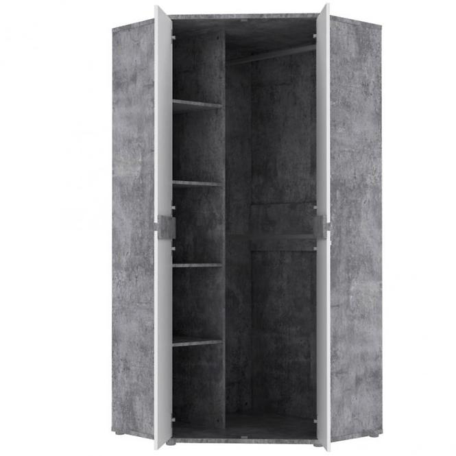 Schrank Canmore 96cm Beton/Weiß