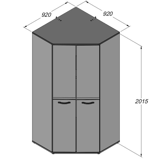 Schrank Canmore 96cm Beton/Weiß