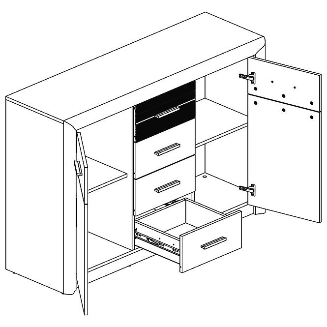 Kommode Castel 138cm Eiche Sonoma/ Sonoma Trüffel