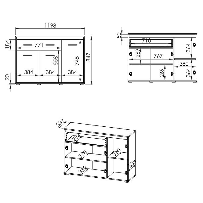 Kommode Avo 120cm Eiche Sonoma