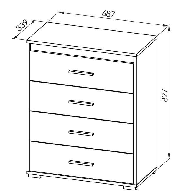 Kommode Avo 69cm Eiche Sonoma