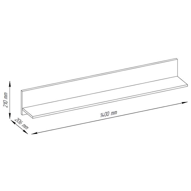 Regal Hill 140cm Weiß Glanz/Weiß  Matte