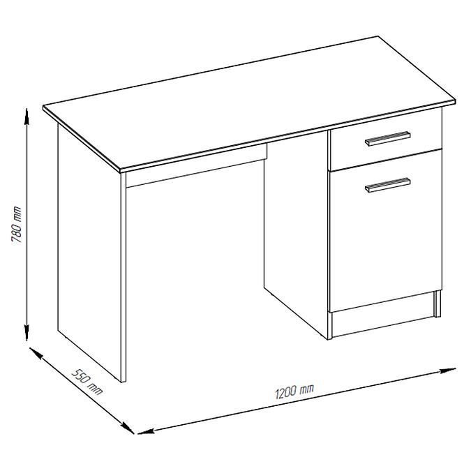 Schreibtisch Stil 120cm Eiche Wotan/Graphit