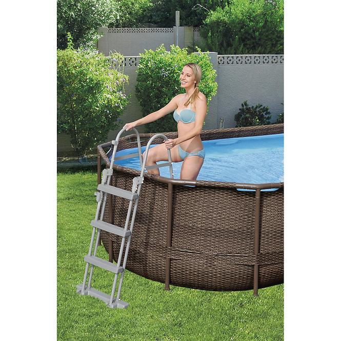 Stahlrahmenpool 4,88x3,05x1,07 m Rattan 56946 mit Zubehör