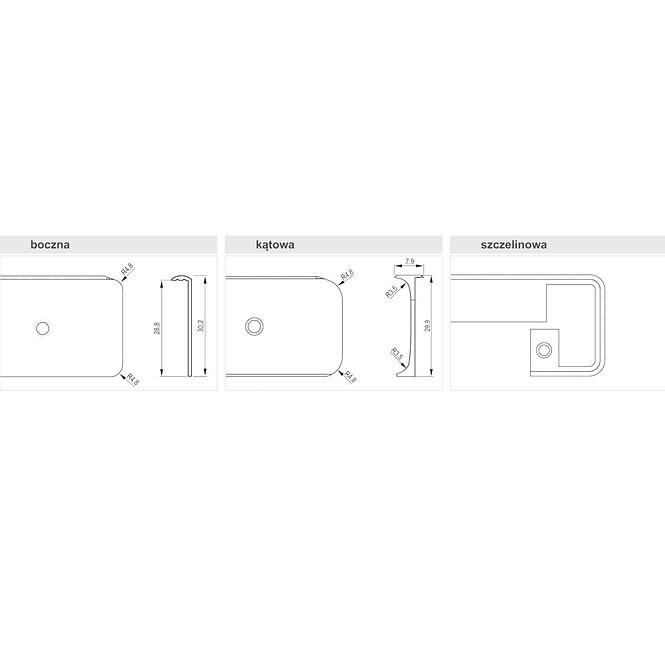 Tischplattenverkleidung Links K 28 Alu TG04.0149.07.035