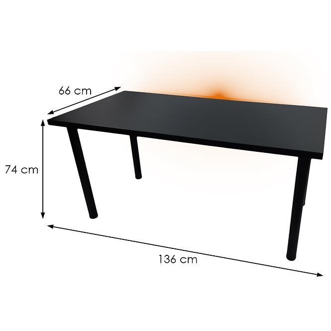 Schreibtisch 136cm Model 1 Schwarz Top