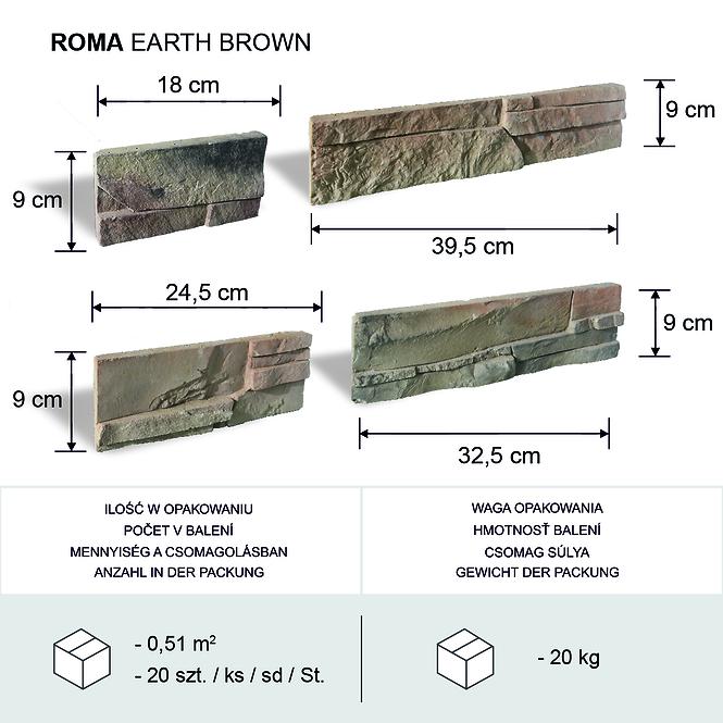 Stein Roma Earth Brown Pack.=0,51m2