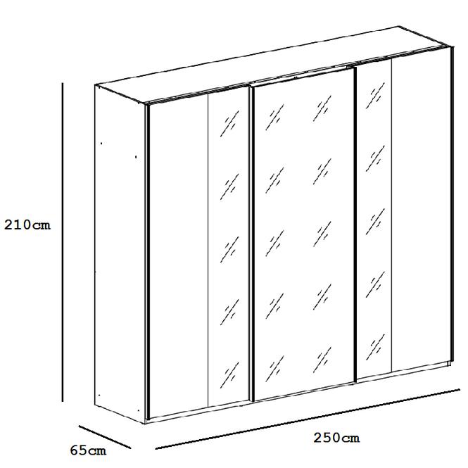 Schrank Praga 250cm Weiß