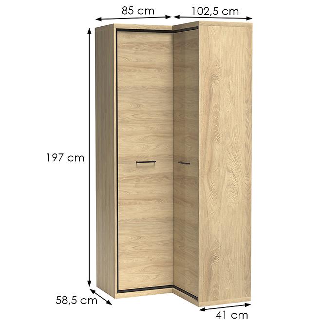 Eckschrank Mediolan 85x102,5cm Natural Hikora