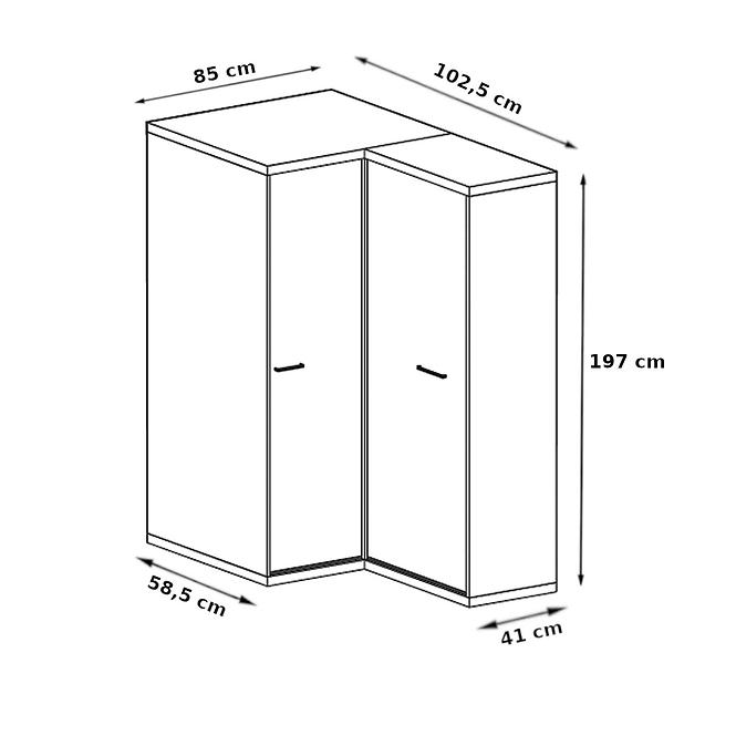 Eckschrank Mediolan 85x102,5cm Natural Hikora